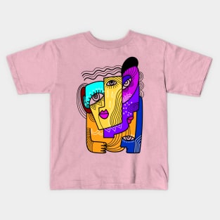 Abstract Face Portrait Art Design Kids T-Shirt